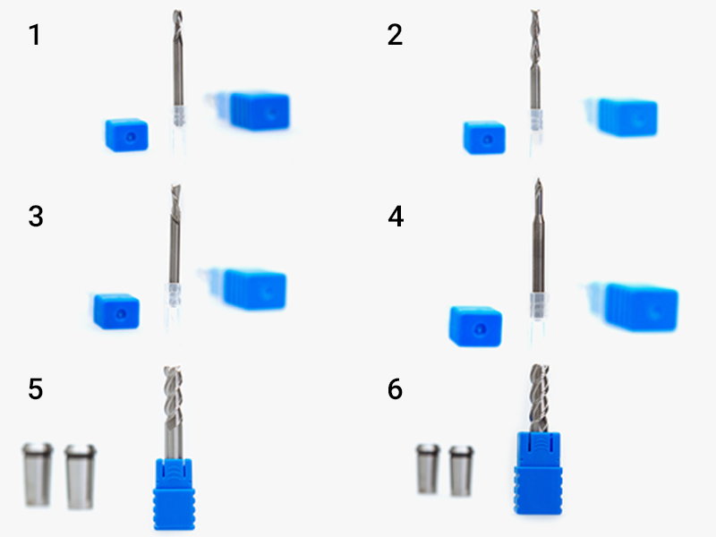 The types of end mills included in the bundle